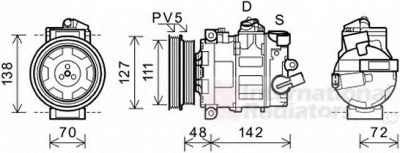 VAN WEZEL 0300k359 -  Компрессор, кондиционер
